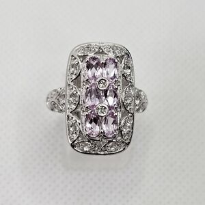 Rare Victoria Wieck Pink Tourmaline & Absolute Diamond Simulants Size 8